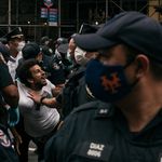 Protesters in Manhattan face off against the police